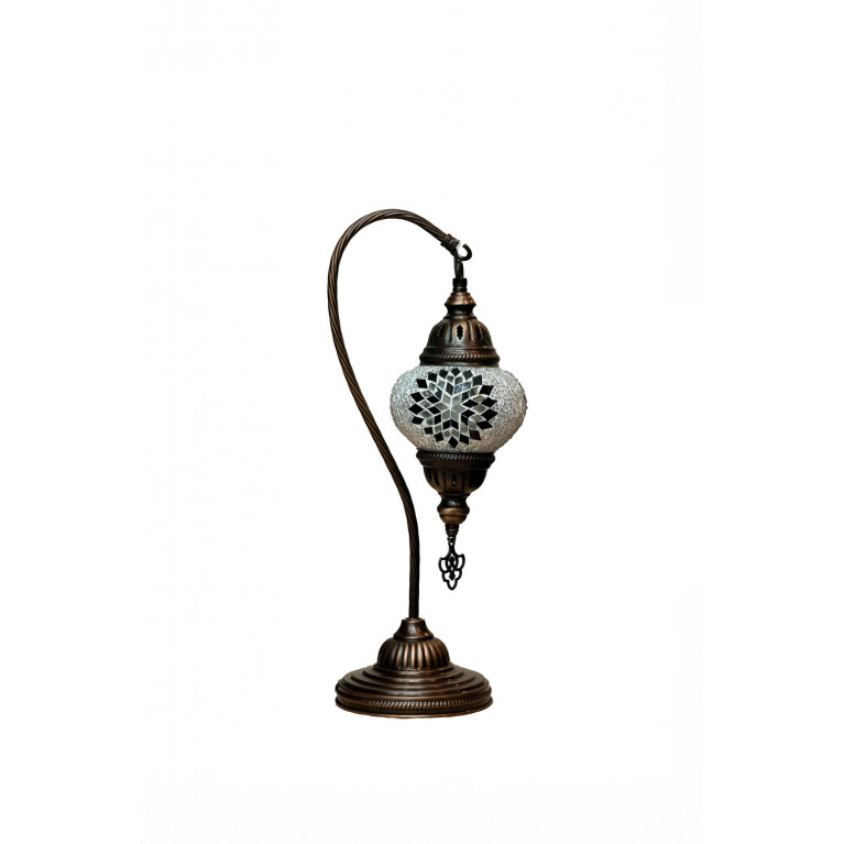 Table lamp "Swan", white/black mosaic, diameter 15 cm